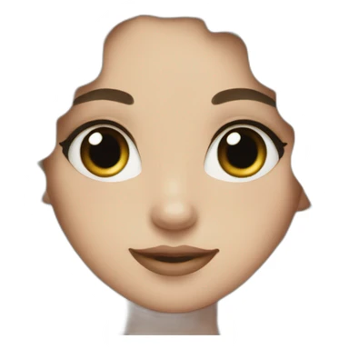 a white girl with curly black hair and lashes sticker