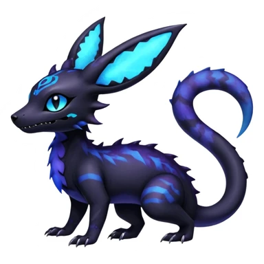 Gothic Nebulae Salandit-Umbreon-Fakémon-hybrid-creature (full body)  sticker