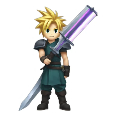 cloud strife with buster sword sticker