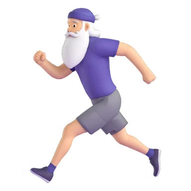 running man with long beard sticker