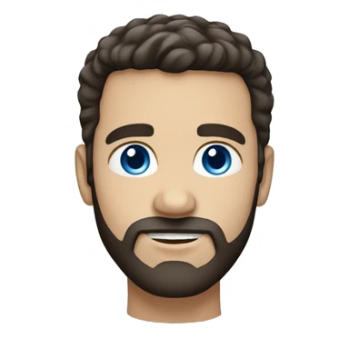 white male dark brown hair, short beard and blue eyes sticker