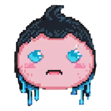 embarrassed face, sweat drop, blushing sticker