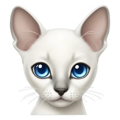 extremely cute kawaii white siamese cat with gray markings and blue eyes sticker