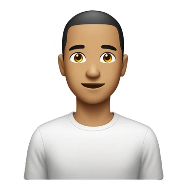 young guy with a black buzzcut, tech sticker