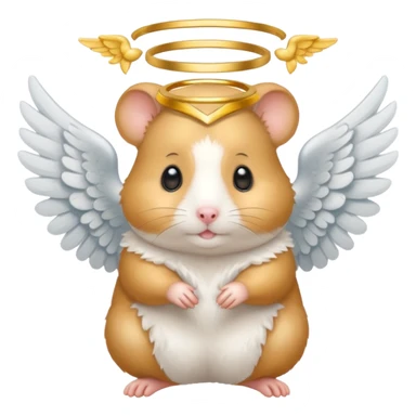 hamster with angel wings and a halo sticker