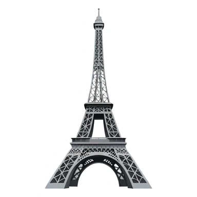 Ultra simple Eiffel Tower with most basic shape and flat colors sticker