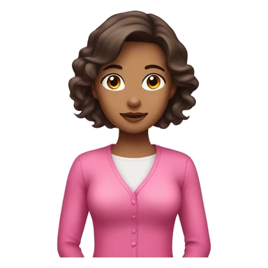 brunette girl with pink clothes sticker