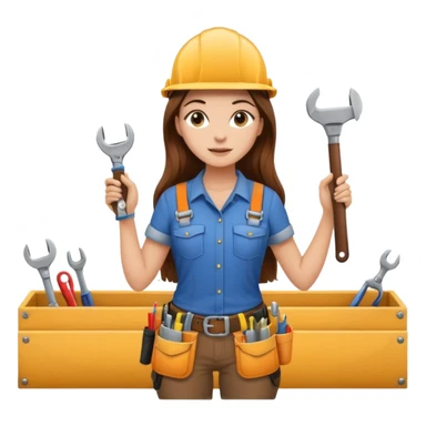 beautiful girl with long brown hair constructing new lounge room sticker