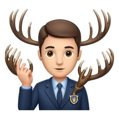fbi agent with deer antlers sticker
