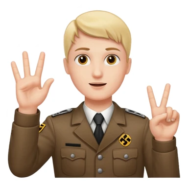 Nazi salut with all 5 fingers together sticker