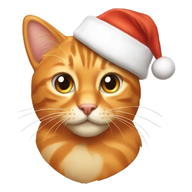 Orange tabby in a Santa hat sticker