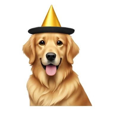 Golden retriever birthday hat sticker