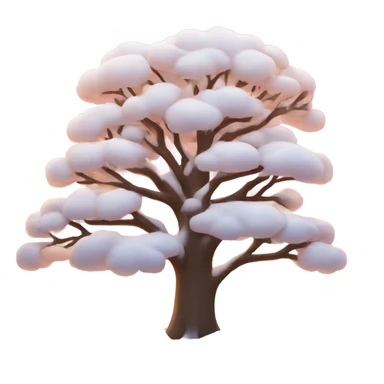trees with snow and sunset behind sticker
