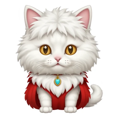 white cat with funny costume sticker
