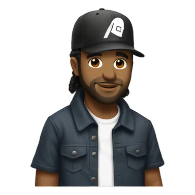 Drake wearing a bucket hat handshaking Kendrick Lamar sticker