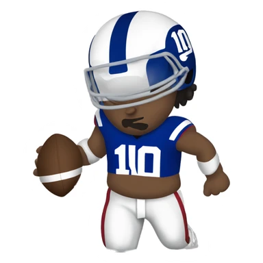 make ny giants colors football player with a number 10 jersey but not with the giants logo sticker
