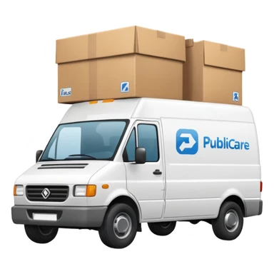 a delivery van with "Publicare" logo sticker