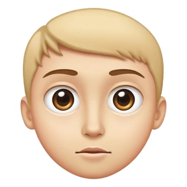 straight face with big eyes looking to the side  sticker