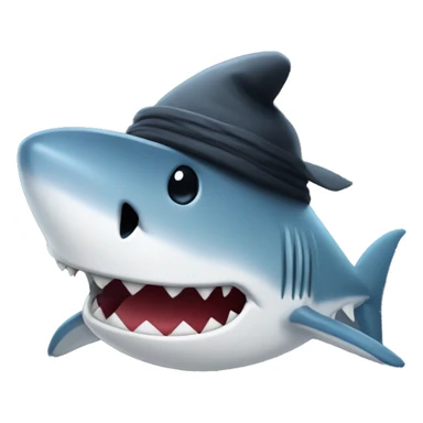 Shark with among us hat sticker