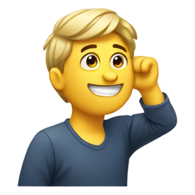 Guy scratching head smiling sticker