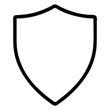 shield icon, minimal outline, modern icon style sticker