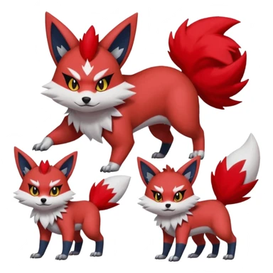 Scarley scarlet Zangoose-Litten-Zorua-chipmunk-Werewolf-Fakemon-Pokémon-creature (full body) sticker