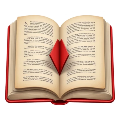 open book with black cover but with completely red pages sticker