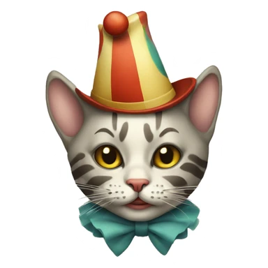 Cat dressed as a vintage clown sticker