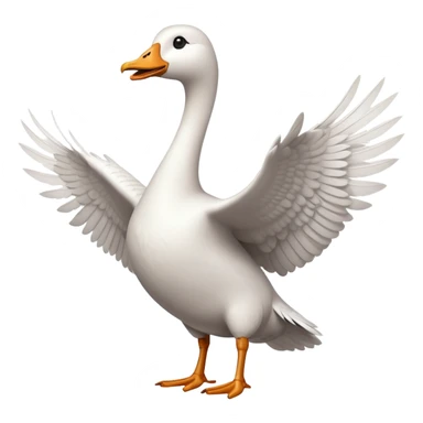 goose with wings spread out in t pose sticker