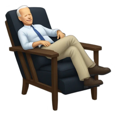 biden sleeping in a chair sticker