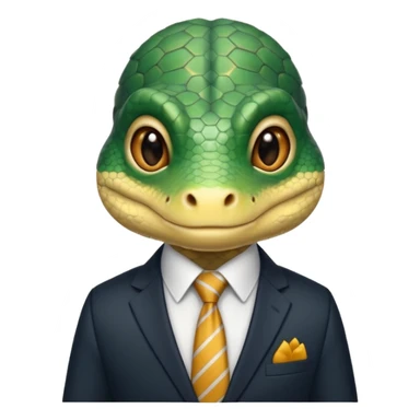 cute reptile with tie & suit sticker