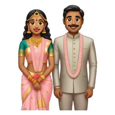 south indian couple wedding sticker