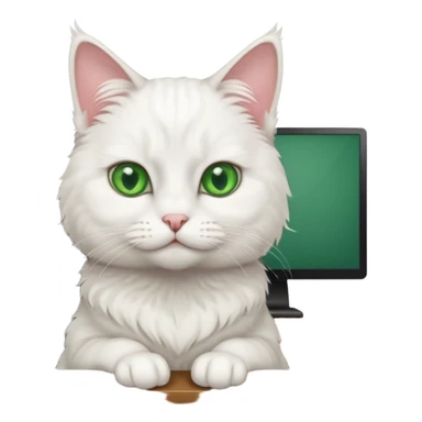 white Office cat sticker
