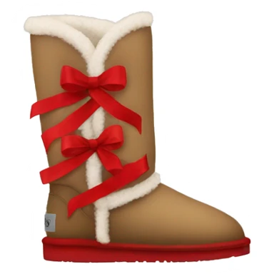 aesthetic uggs with red ribbons sticker