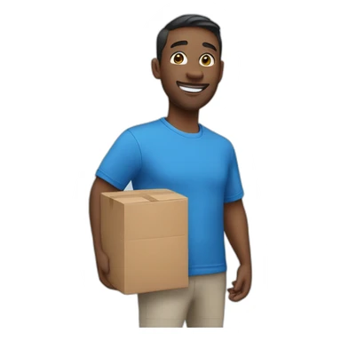 delivery man blue tshirt sticker
