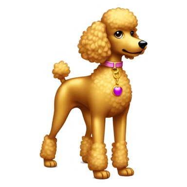 shiny gold poodle standing atttentively sticker