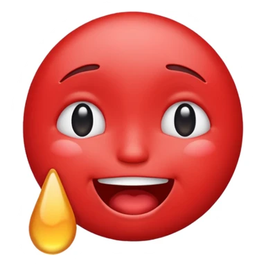 Make me a red emoji that is happy and is crying for happyness\ sticker