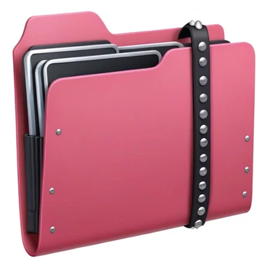 red folder with iron rivets and black beltpink folder with iron rivets sticker