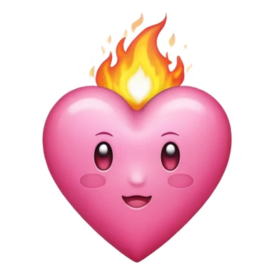 Pink heart burning sticker