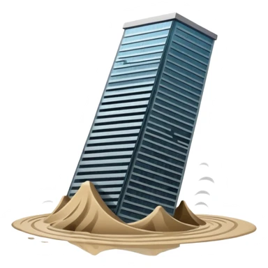 Skyscraper collapsing on quicksand sticker