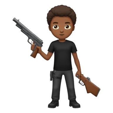Full body black male with a gun sticker