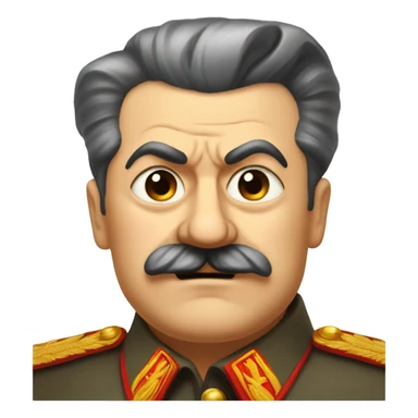 Stalin looking cross-eyed, blushing while squinging slightly sticker