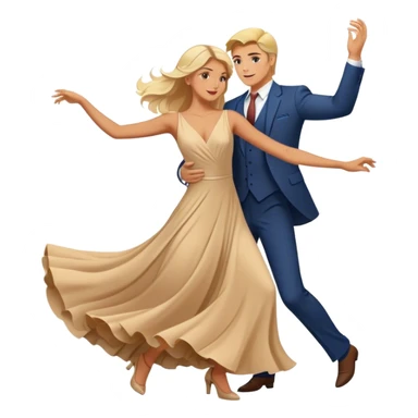 Blonde and brunette Couple dancing together romantically  sticker