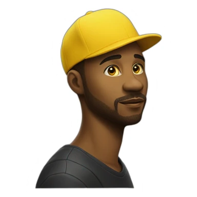 Black man with a yellow bob hat black pabther movie tattoo sticker