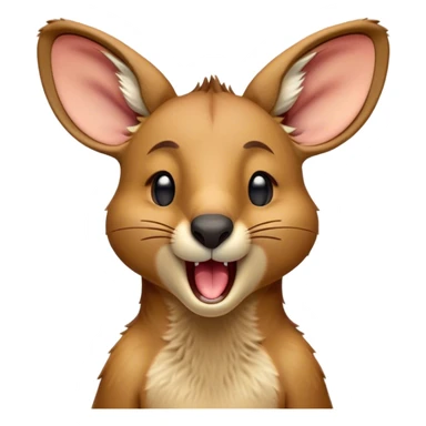 Cinematic Realistic Cute Yawning Kangaroo Portrait Emoji, Head tilted slightly with a dramatic, wide-open yawn, showcasing a soft, textured tawny coat with gently drooping ears and half-closed, drowsy eyes, rendered in exquisite natural detail, high shine, relaxed yet expressive, styled with a dash of rustic charm, soft glowing outline, capturing the essence of a sleepy yet affectionate kangaroo that appears ready to stretch out and settle into a peaceful nap! sticker
