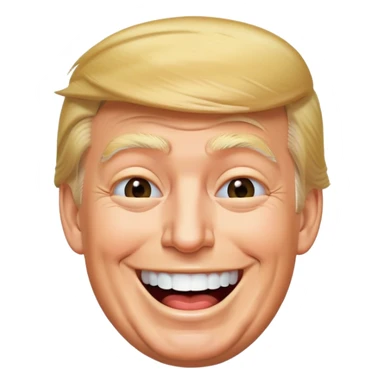 Trump with a big laughing expression sticker