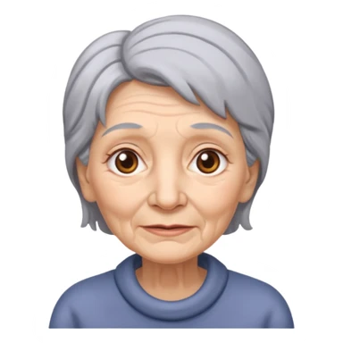grey hair old woman sticker