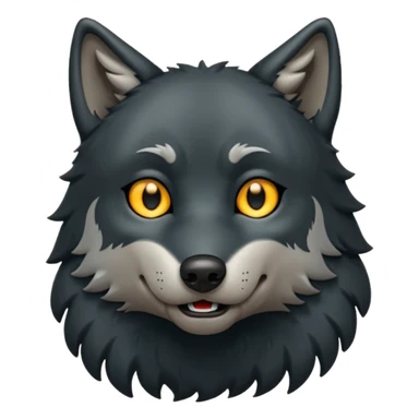 Black wolf howling eyes closed sticker