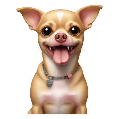 small chihuahua with a pig toy in his mouth sticker