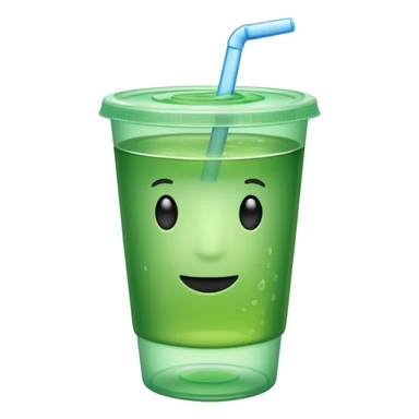 Plastic cup with cold mate tea. sticker